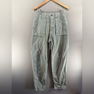Mother Denim High Waisted Wide Leg Curbside Utility Sneak Spoiler Green 30
